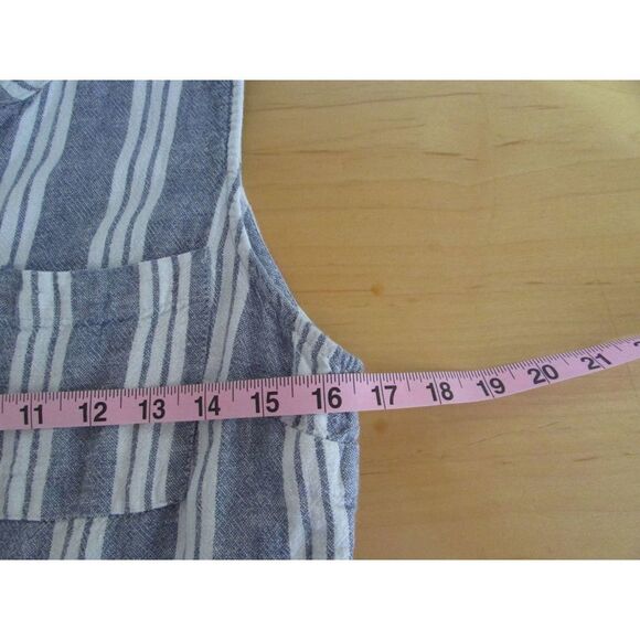 Time and Tru Utility Striped Romper Pockets Elastic Tie Waist Sailorcore Md 8-10 - Picture 4 of 11